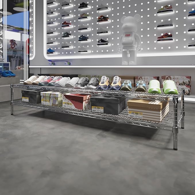 21" Deep x 72" Wide x 14" Height Wire Shelving Kit | 2-Tier | NSF Commercial - Image 2