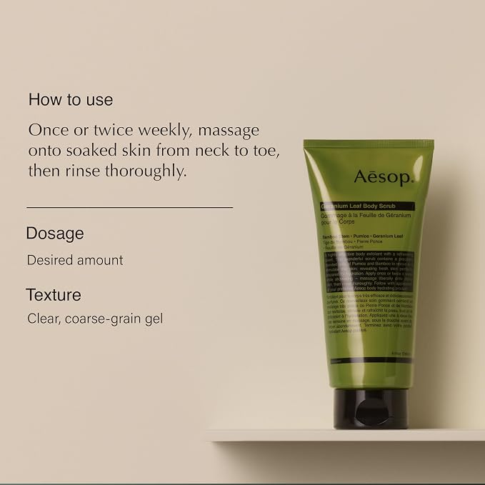 Aesop Geranium Leaf Exfoliating Body Scrub | Smooth, Hydrated Skin | 6.2 oz / - Image 2