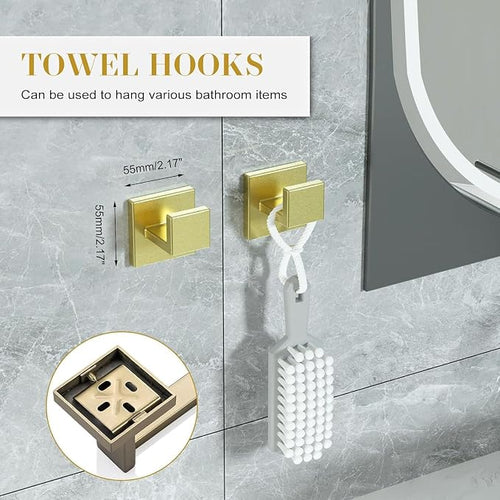 16 in Matte Bathroom Accessories Set, Bath Towel Bar Set, Stainless Steel - Image 2