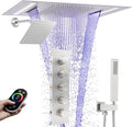 Dual Rain Shower Head Thermostatic Luxury Spa Shower System And Ceiling Mount by NPYSVSSS