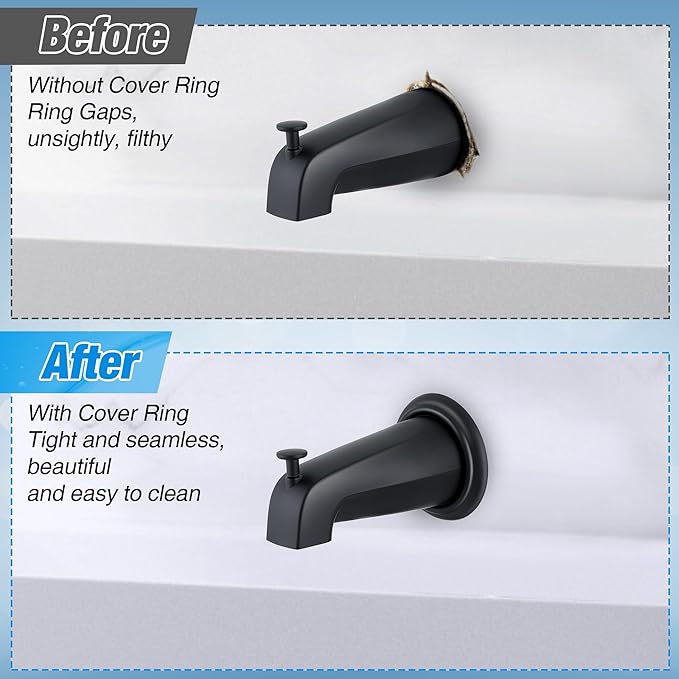 Dreyoo Metal Tub Spout Cover Ring, Bathtub Spout Trim Plate Ring - Image 5