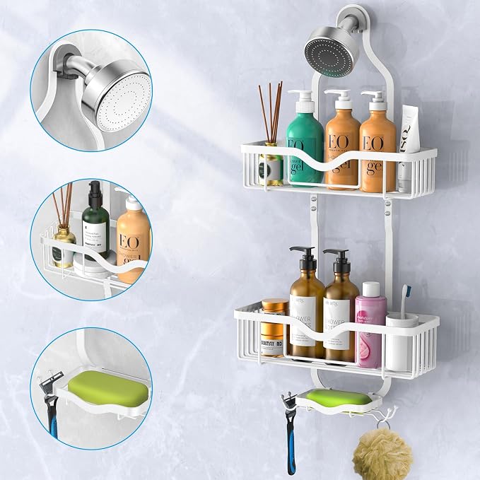 Kadolina Shower Caddy Hanging, Bathroom Shower Rack, Bathroom Organizer - Image 4