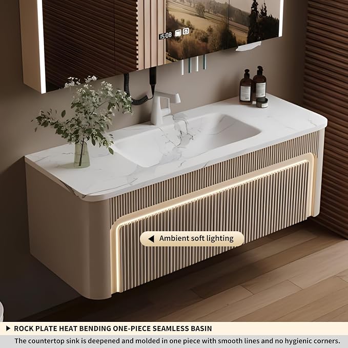 56 inch Bathroom Vanity, Elegant Floating Bathroom Vanity - Image 5