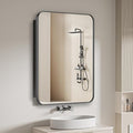 Bathroom Medicine Cabinet with 20"x26" Stainless Steel Framed Mirror, Recessed by HOME