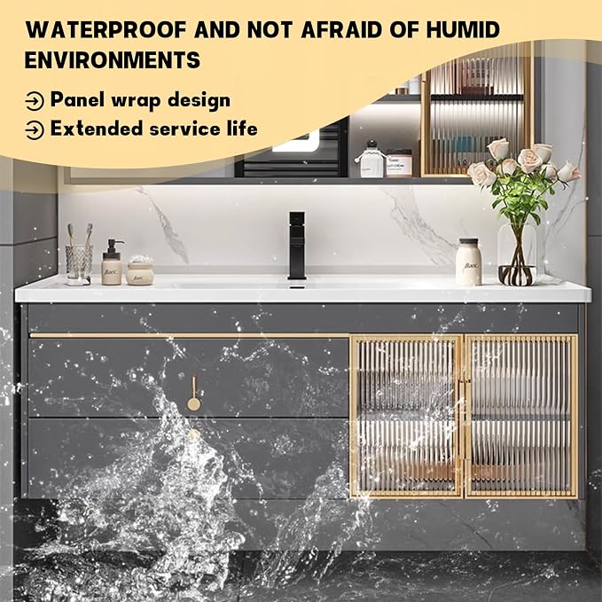 32" Bathroom Vanity with Sink, Floating Bathroom Cabinet Include Smart LED - Image 7