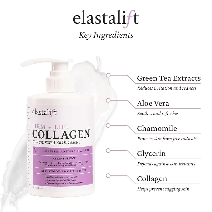 Elastalift Collagen Cream Fragrance Free Body Lotion & Face Moisturizer - Image 2