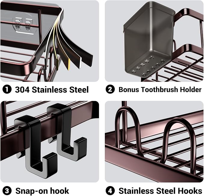 Shower Caddy Corner Organizer: 2Pack Adhesive Shower Shelf Essentials - Image 5