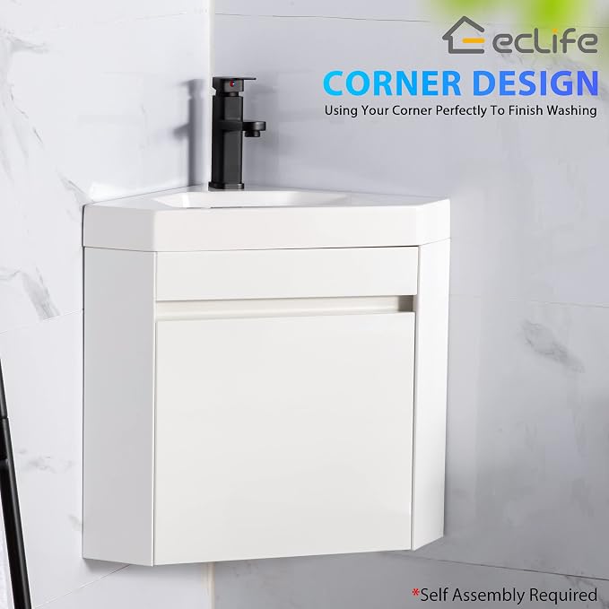 eclife 22" Corner Bathroom Vanity Sink Combo - Image 3