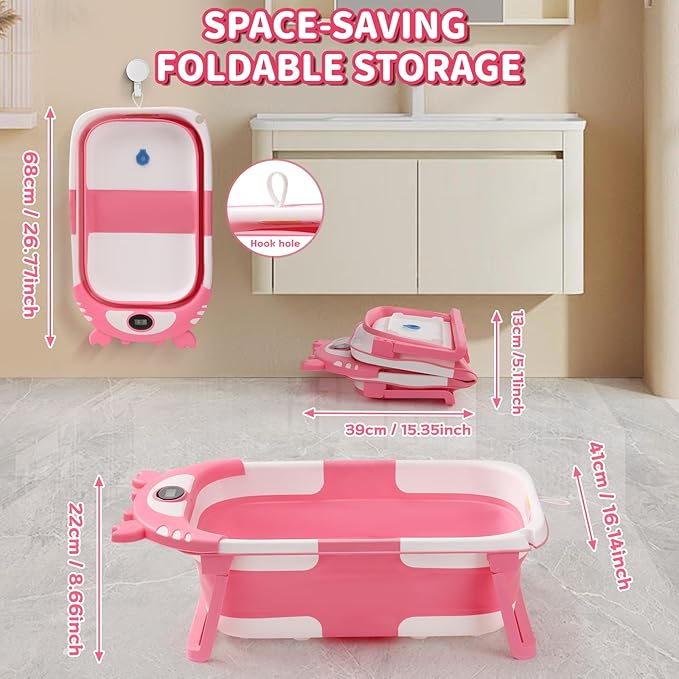 Baby Bathtub, Collapsible Baby Bath Tub - Image 5