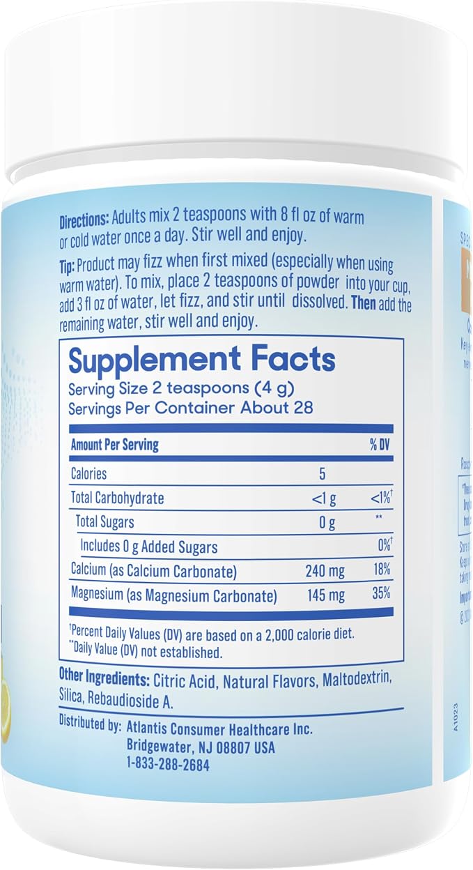 SlowMag® Magnesium Powder, Magnesium + Calcium Supplement Drink Mix, Raspberry - Image 2