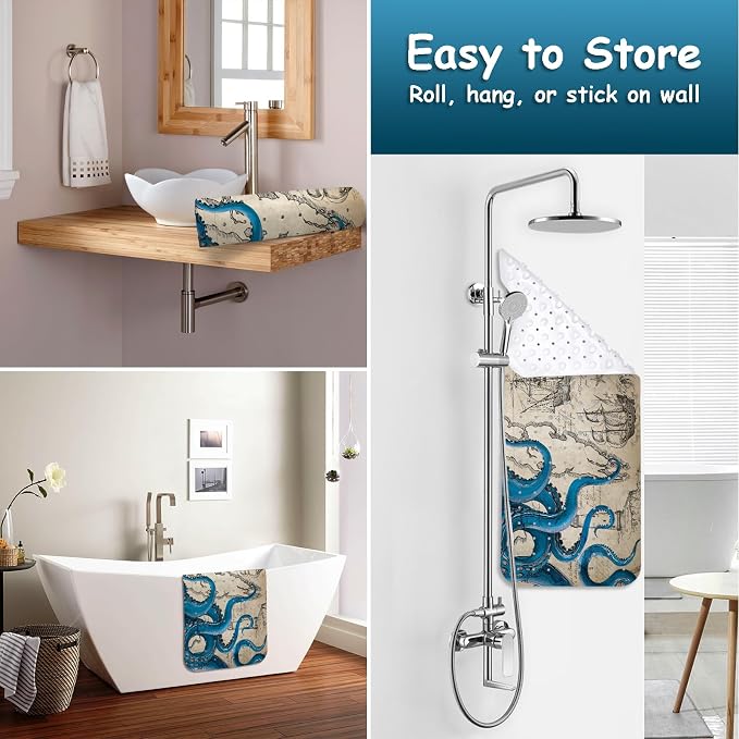 Bathtub Mat Non Slip, Octopus Extra Long Bath tub Mat Shower Floor Mat - Image 4