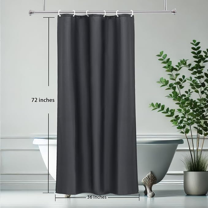 AooHome Stall Shower Curtain 36 Width x 72 Height Inch, Solid Fabric Bathroom - Image 8