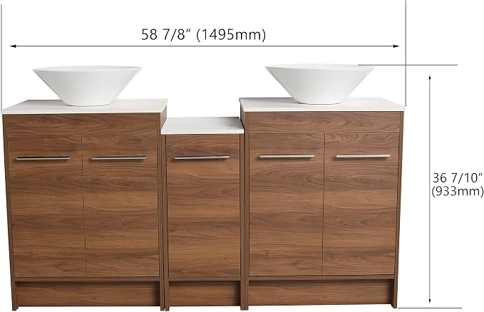 60 Inch Bathroom Vanity with Sink, Mordern Bathroom Vanity, Single Sink - Image 2