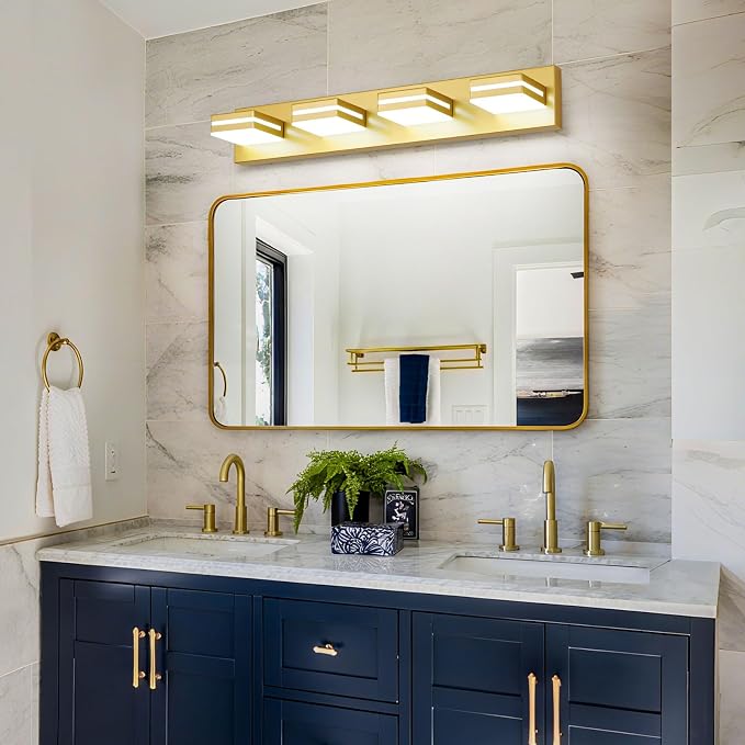 Modern LED Bathroom Lights Fixtures, Metal Gold Acrylic Wall Lighting, Vanity - Image 5