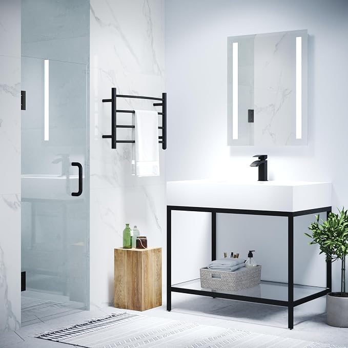 ANZZI 70" x 24" Frameless Shower Door in Matte Black, Water Repellent Glass - Image 2