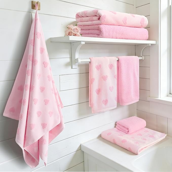 VOOVA & MOVAS Valentines Day Hand Towels 4-Pack, 100% Soft Cotton 18x28 Inch - Image 4