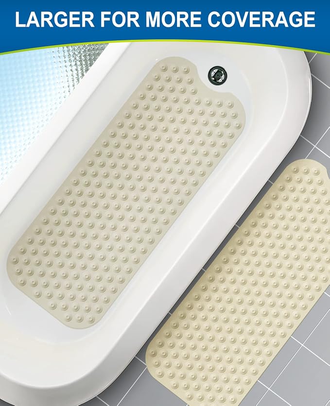 Bligli Bathtub Mat Non-Slip Without Suction Cups, 39x16inch Extra Long Bath Mats - Image 6