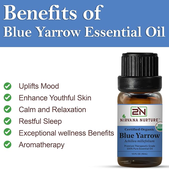 Blue Yarrow Essential Oil USDA Certified Organic, 100% Pure Natural Premium - Image 3