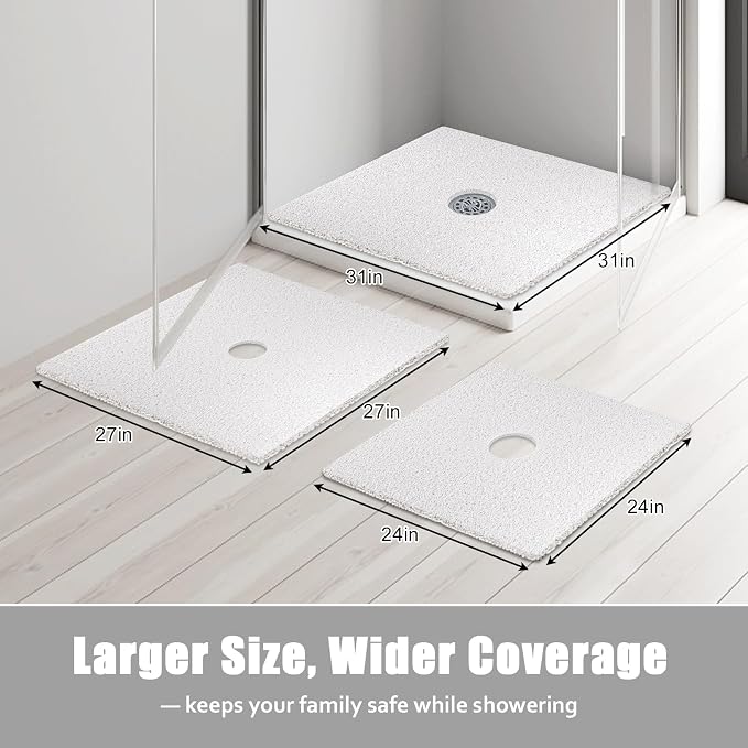 Square Shower Mat Non Slip: 27x27 Inch Extra Large Shower Floor Mat - Image 8