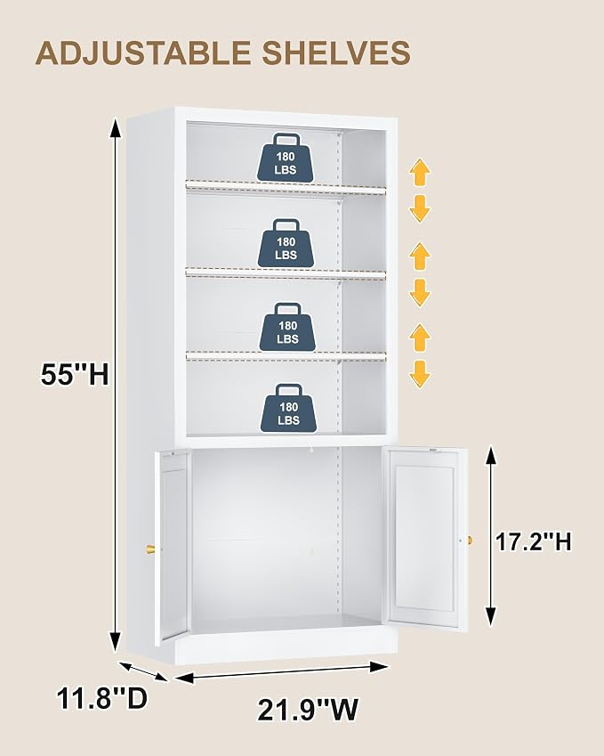 Tall Bathroom Storage Cabinet, Metal Bathroom Cabinets - Image 3