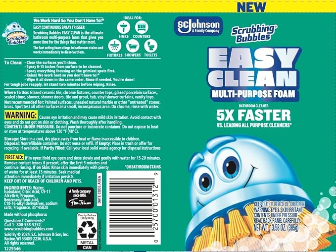 Scrubbing Bubbles Easy Clean Foaming Multipurpose Bathroom Cleaner, Continuous - Image 10