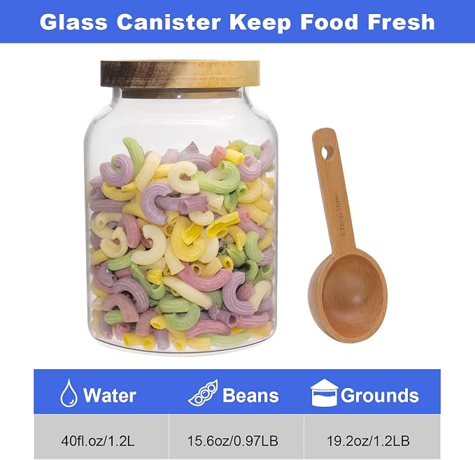 Glass Storage Jar with Lids Thicken Glass Coffee Canister Borosilicate Glass - Image 4