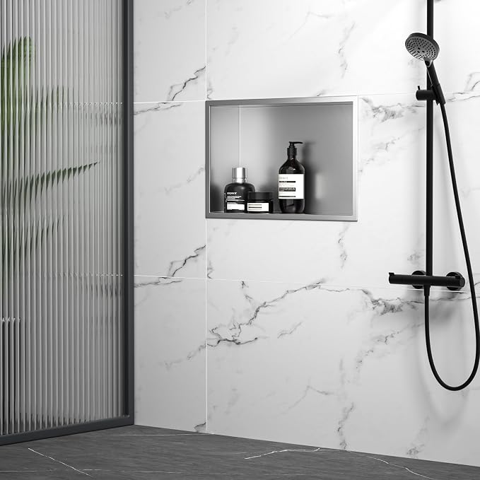 Stainless Steel Shower Niche 18" X 12" Brushed No Tile Needed Niche Shower - Image 5