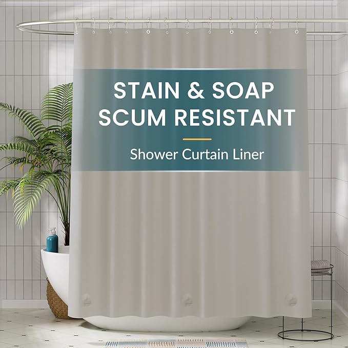 Titanker Shower Curtain Liner 72x72 Tan Shower Liner Lightweight PEVA Shower by Titanker