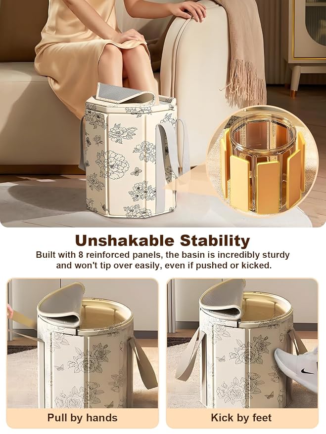 Foot Bath Basin Portable Travel Collapsible Foot Basin Folding Foot Bath Tub - Image 5