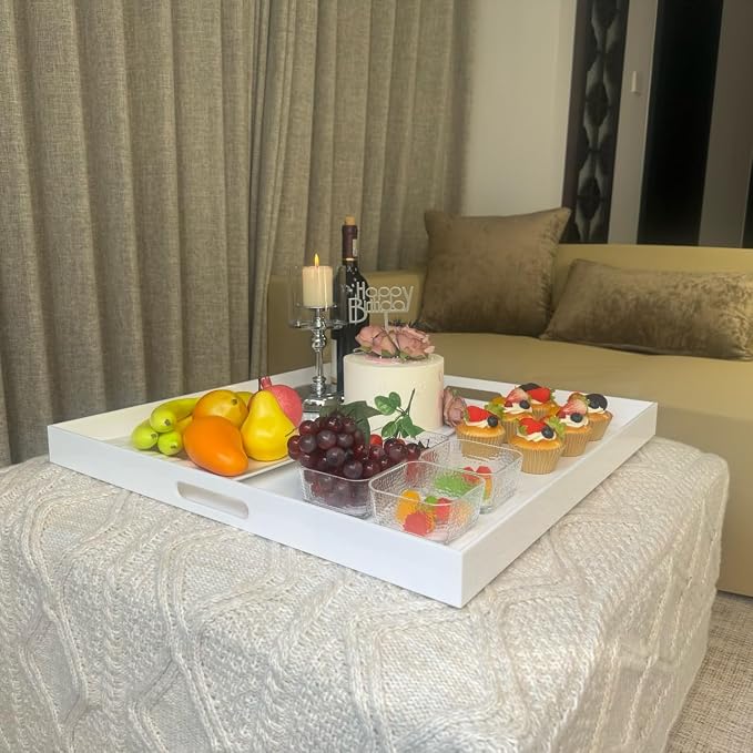 White Acrylic Ottoman Tray - Image 3