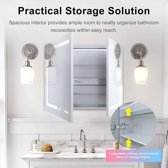 36" LED Lighted Medicine Cabinet - Image 5