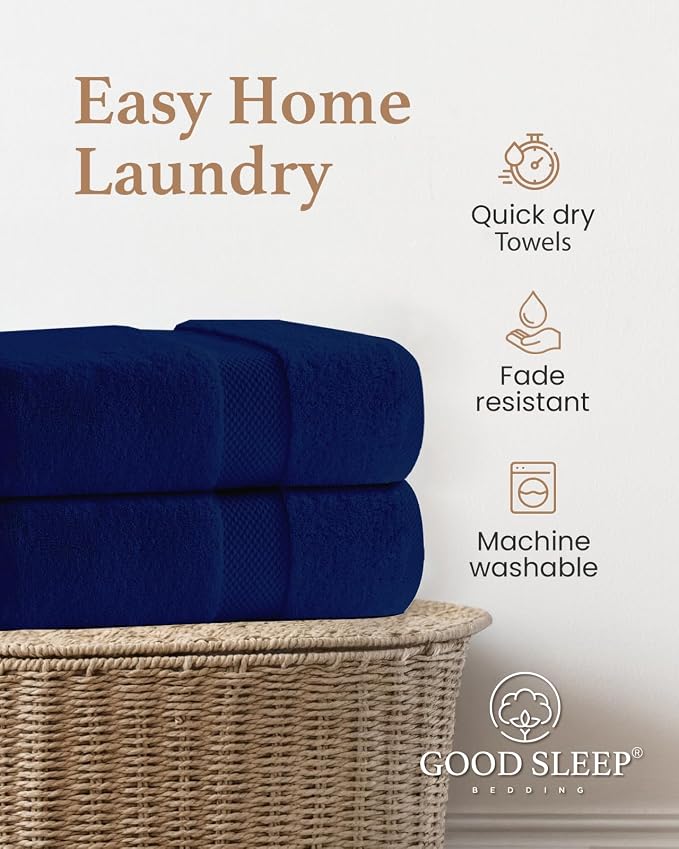 100% Cotton Bath Towels, Luxury 700 GSM Bath Towel, Highly Absorbent Bathroom - Image 4