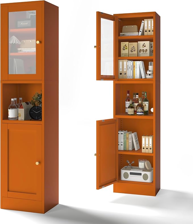 COFaR 67" Tall Metal Bathroom Storage Cabinet, 6-Tier Narrow Cabinet by COFAR