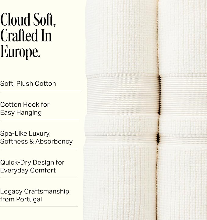 Preston Lane Douro Bath Towel Set – 2 Pack Luxury Cotton Towels, Ultra Soft & - Image 3