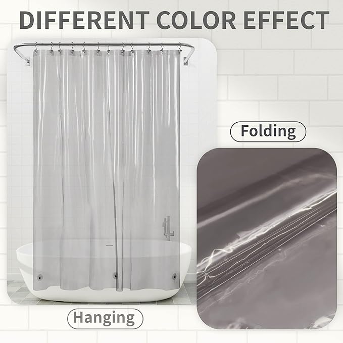 Barossa Design Clear Black Stall Shower Curtain Liner - Image 2