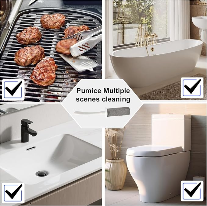 Toilet Brush & Pumice Stone Brush Combo, 2-in-1 Toilet Bowl Brush and Dual-Slot - Image 6