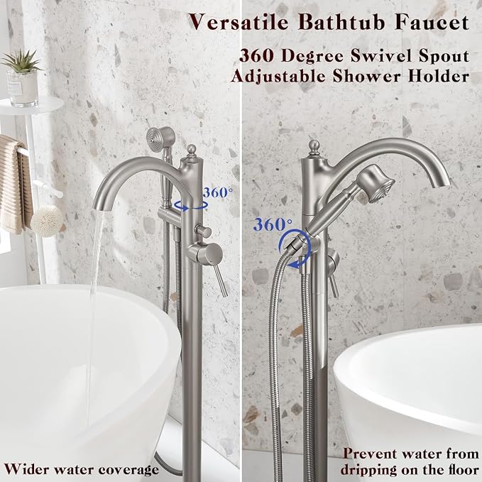 Freestanding Tub Faucets, Classic Freestanding Bathtub Faucet - Image 5