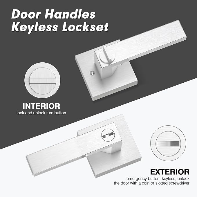 Privacy Door Lever, Heavy Duty Interior Door Handles - Image 5
