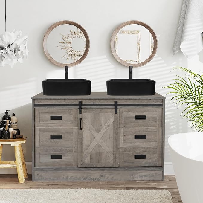 48 inch Barn Door Bathroom Vanity by Solidee