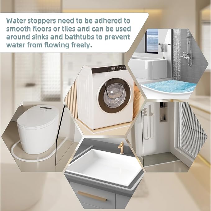 118Inch New Shower Threshold Water Dam Barrier, Collapsible Self-Adhesive - Image 8