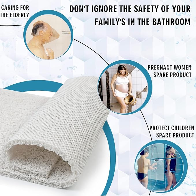 godehone Shower Mats Non Slip Without Suction Cups, PVC Loofah Bathroom Mats - Image 4