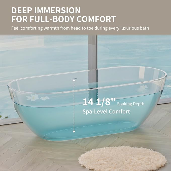 Abruzzo 63" Freestanding Solid Surface Bathtub - Image 9