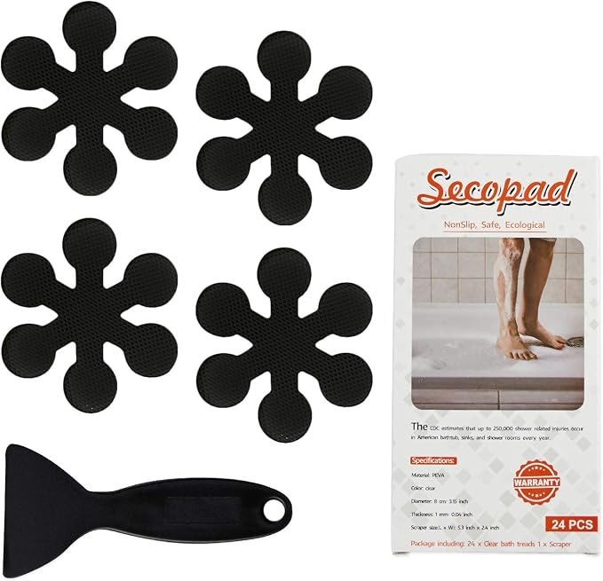 Bathtub Stickers Non-Slip, Safety Shower Treads Adhesive Appliques by Secopad