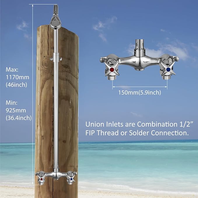 Aolemi Outdoor Shower Kit Fixtures Faucet System Double Handle Exposed Shower - Image 5