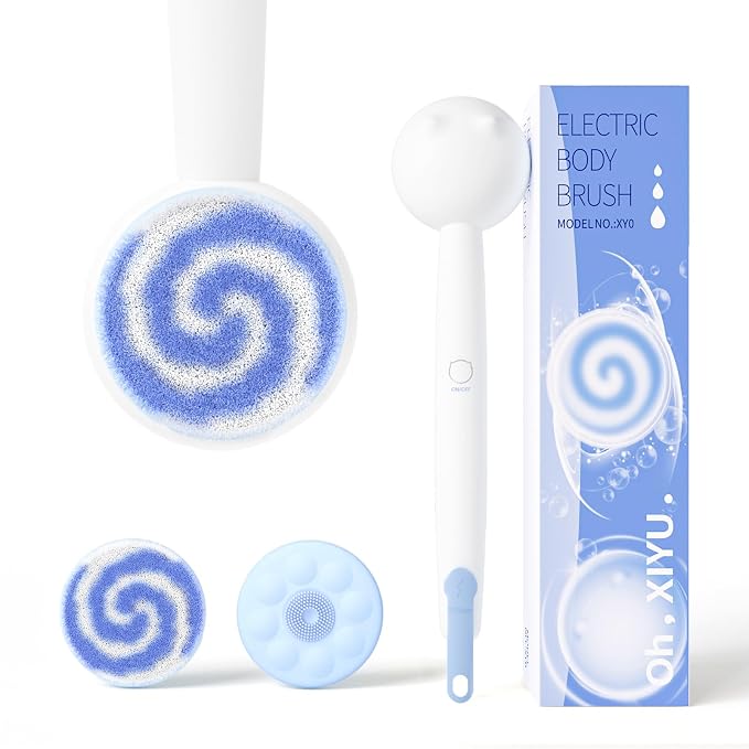 Electric Back Scrubber for Shower Body Brush, Waterproof Shower Body Scrubber by OhXIYU