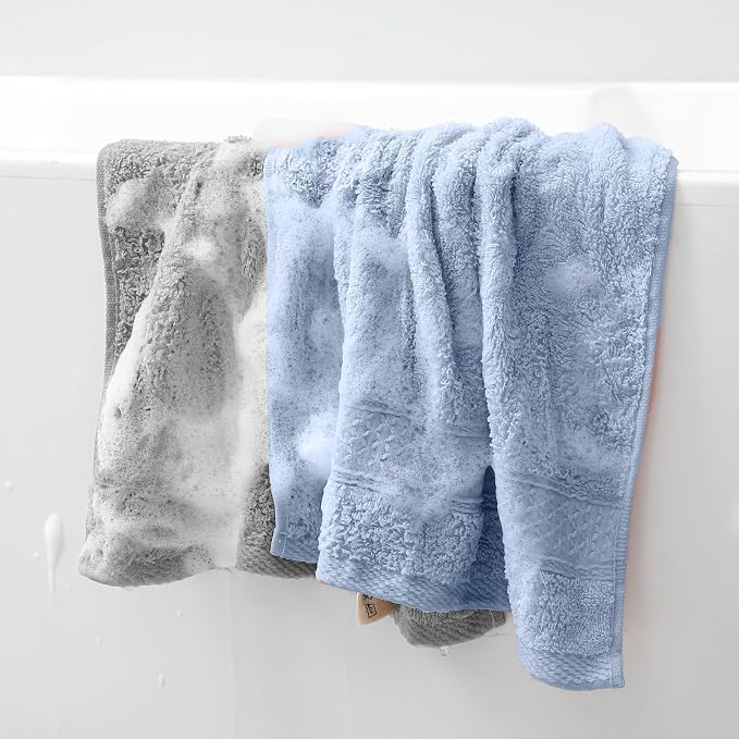 6 Pack 100% Cotton Washcloths Set, Highly Absorbent and Soft Feel Fingertip - Image 6