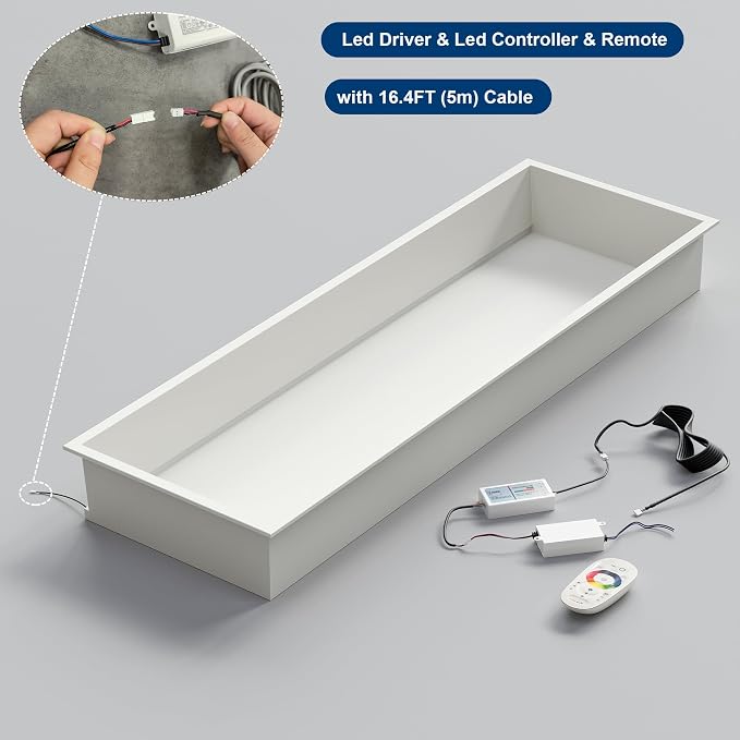 RGB LED Light Shower Niche, Waterproof No Tile Needed Wall Niche - Image 4
