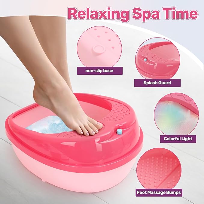Kids Foot Spa & Nail Art Kit for Kids 4-12 – All-in-1 Foot Spa Set - Image 3