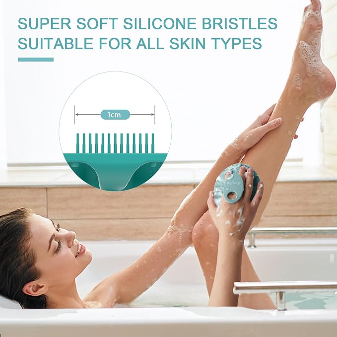 Silicone Body Scrubber Shower Bath Wash Brush Gentle Exfoliating Scrub - Image 4