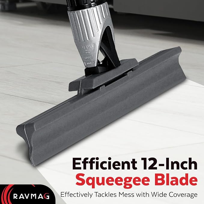 Silicone Floor Squeegee with 55-Inch Long Handle, 12-Inch Single Cast Silicone - Image 8